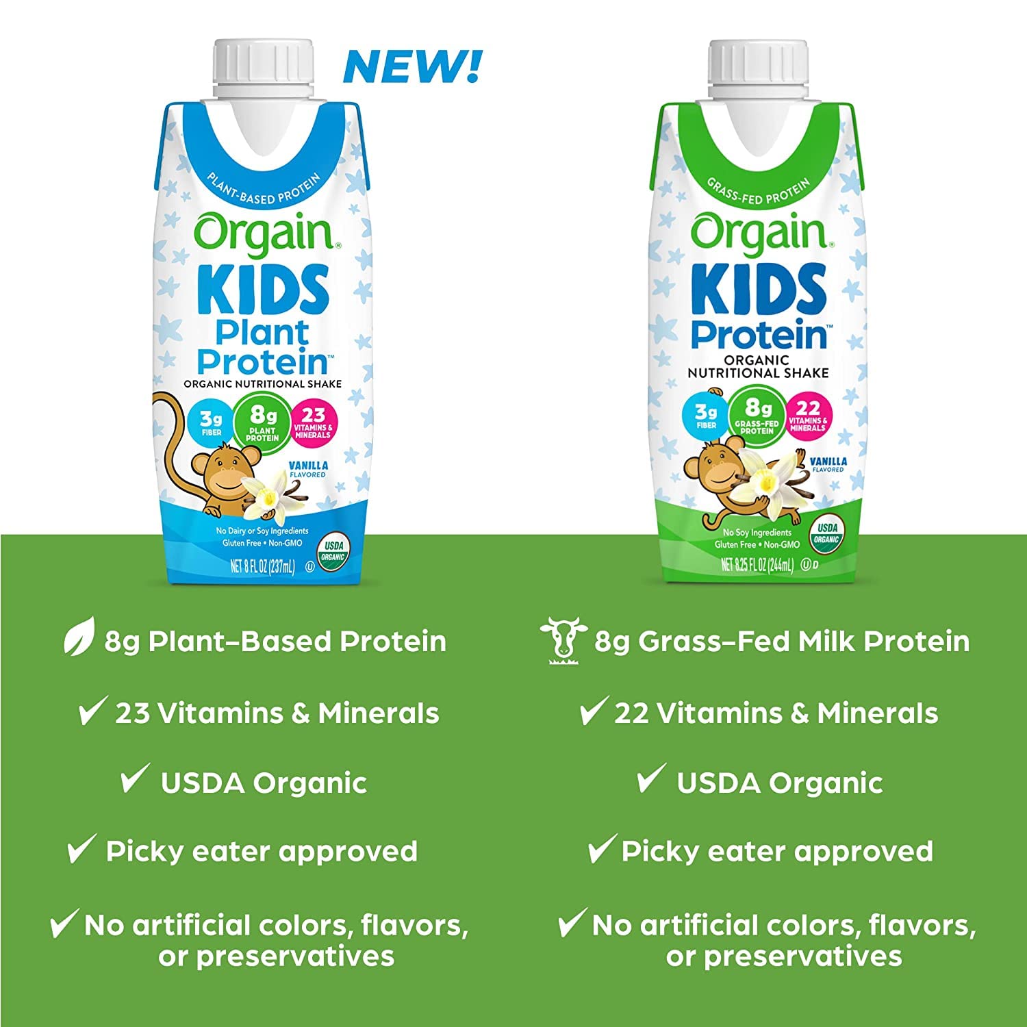Orgain Organic Kids Nutritional Protein Shake, Chocolate - Kids Snacks with 8g Dairy Protein, 22 Vitamins & Minerals, Fruits & Vegetables, Gluten Free, Soy Free, Non-GMO, 8.25 Fl Oz (Pack of 12) - Image 6